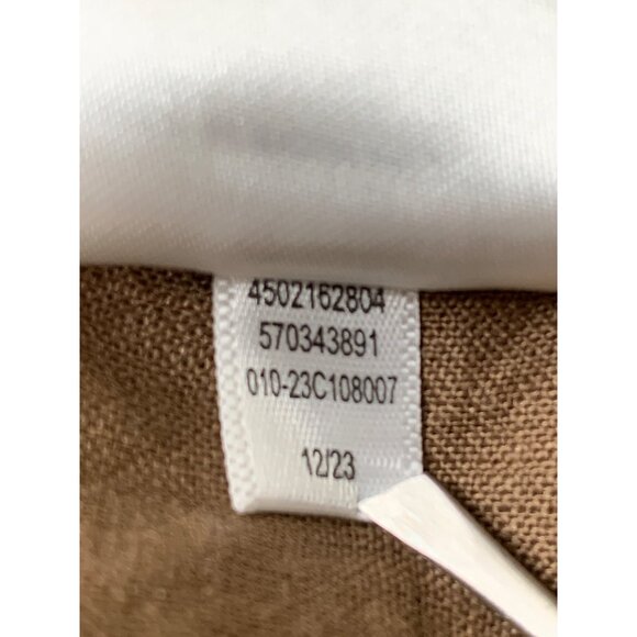 Chico's Linen Tunic Blouse Ruffle Trim Long Sleeves Size 14 XL Brown RP10240 - Picture 5 of 6